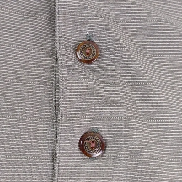 Gold Tri Mountain 60's 2 Ply DBL Mercerized-Cotton Polo Pinstripe Shirt 2XL - Picture 11 of 14